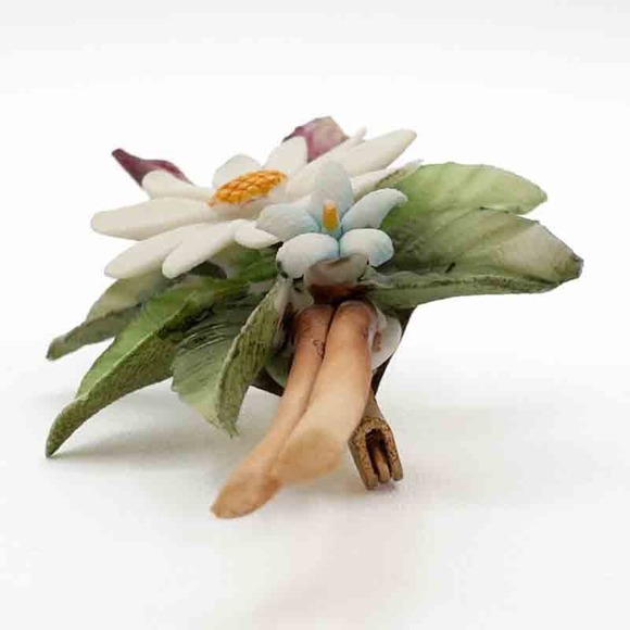 Vintage Carlo Savastano Capodimonte Daisy Flower Brooch with Box and Papers - Picture 9 of 13